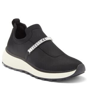 Nordstrom Rack Lisbon Sneakers 6 Black Jewel Embellished Glam Slip On Comfort